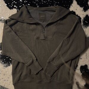 Aerie Women’s  Olive Quarter-Zip Sweater